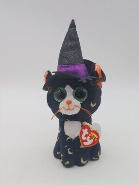 Ty Beanie Boos Pandora Halloween Witch Cat Plush